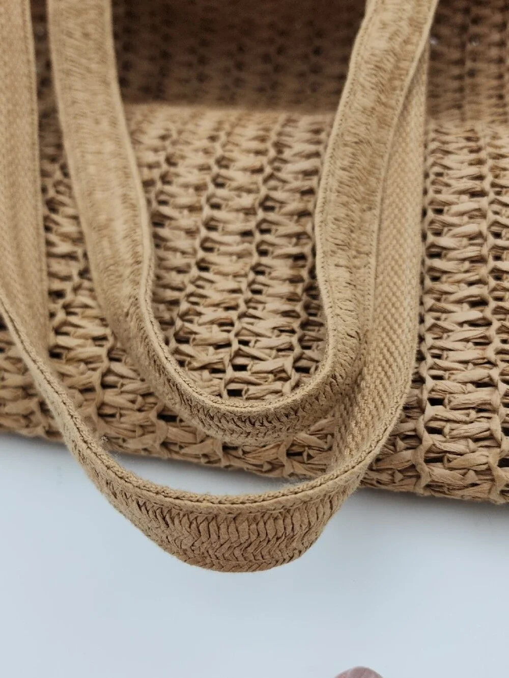 Sonoma Aloha Straw Tote Bag in Brown with Yellow Accent